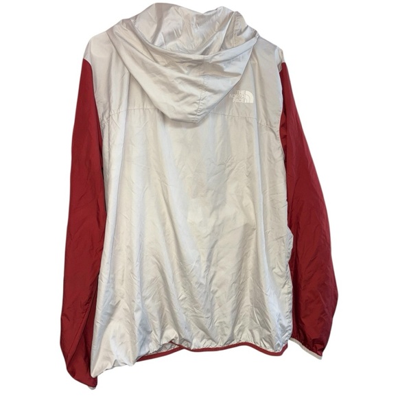 The North Face Red and White Windbreaker with High Collar - Picture 3 of 8